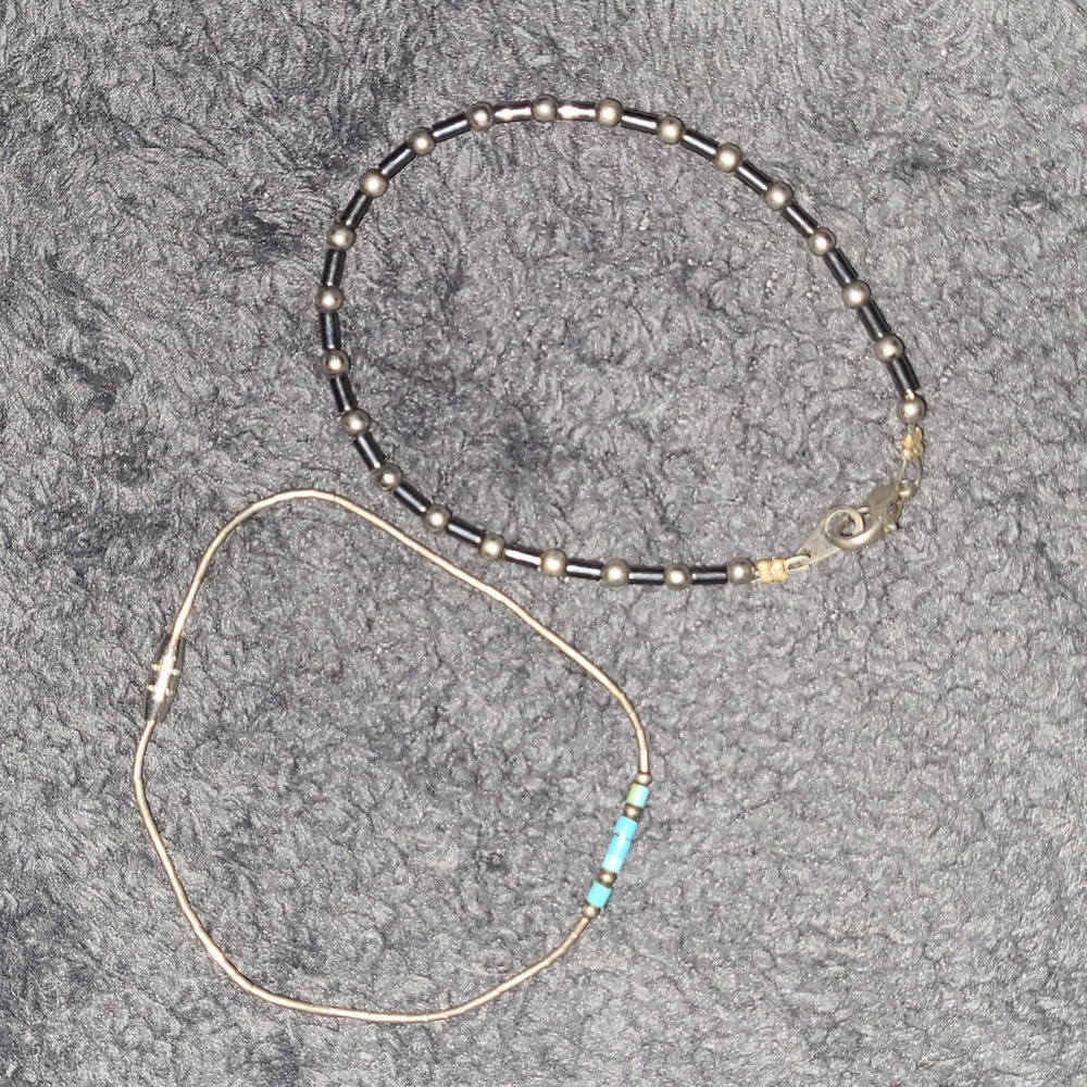 2 bracelet bundle! Faux Turquoise and Hematite bracelets